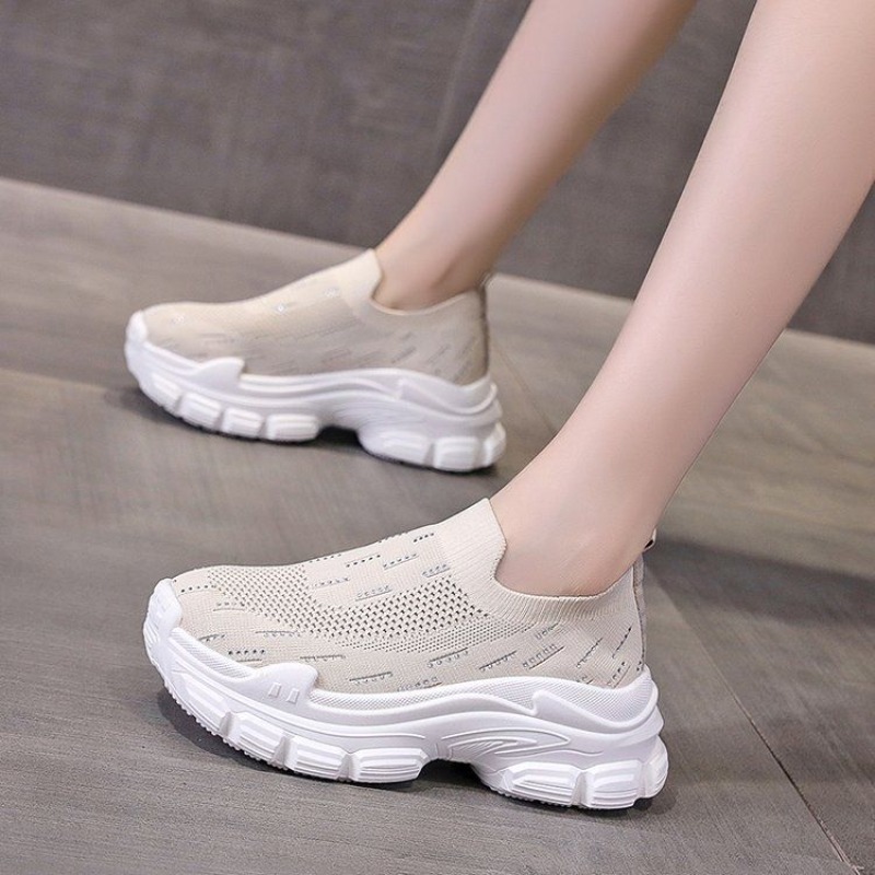 Crystal Mesh Fabric - Sepatu Kasual Olahraga Wanita Sol Tebal