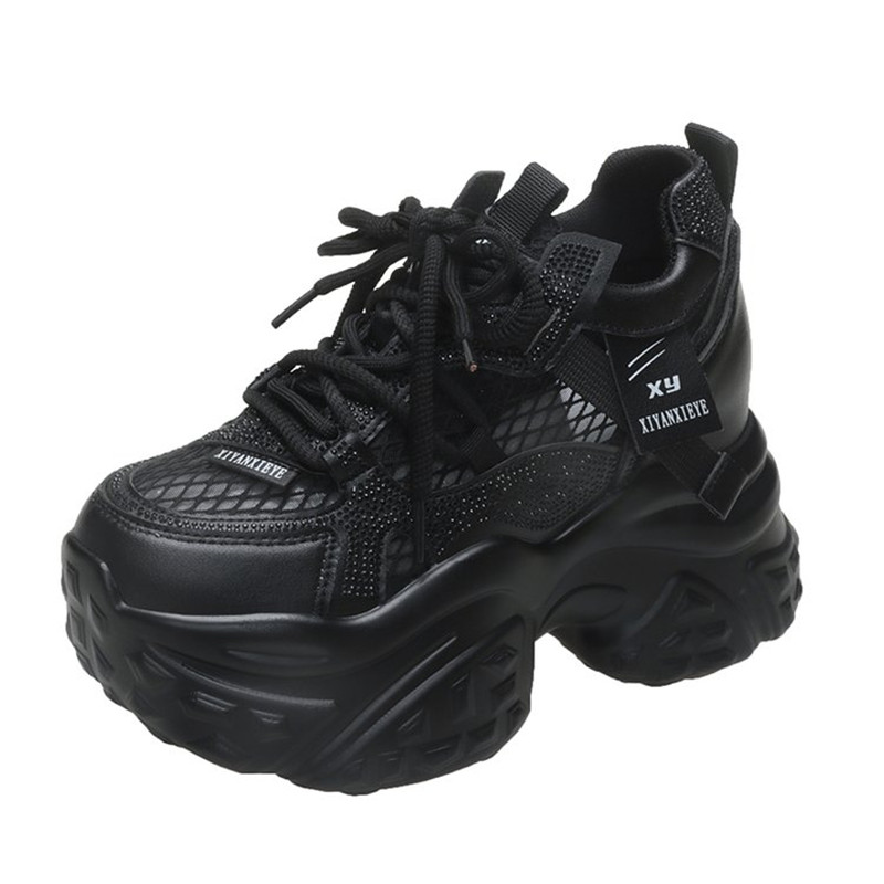 Crystal Mesh Fabric - Sepatu Sneakers Platform Air Mesh Baru