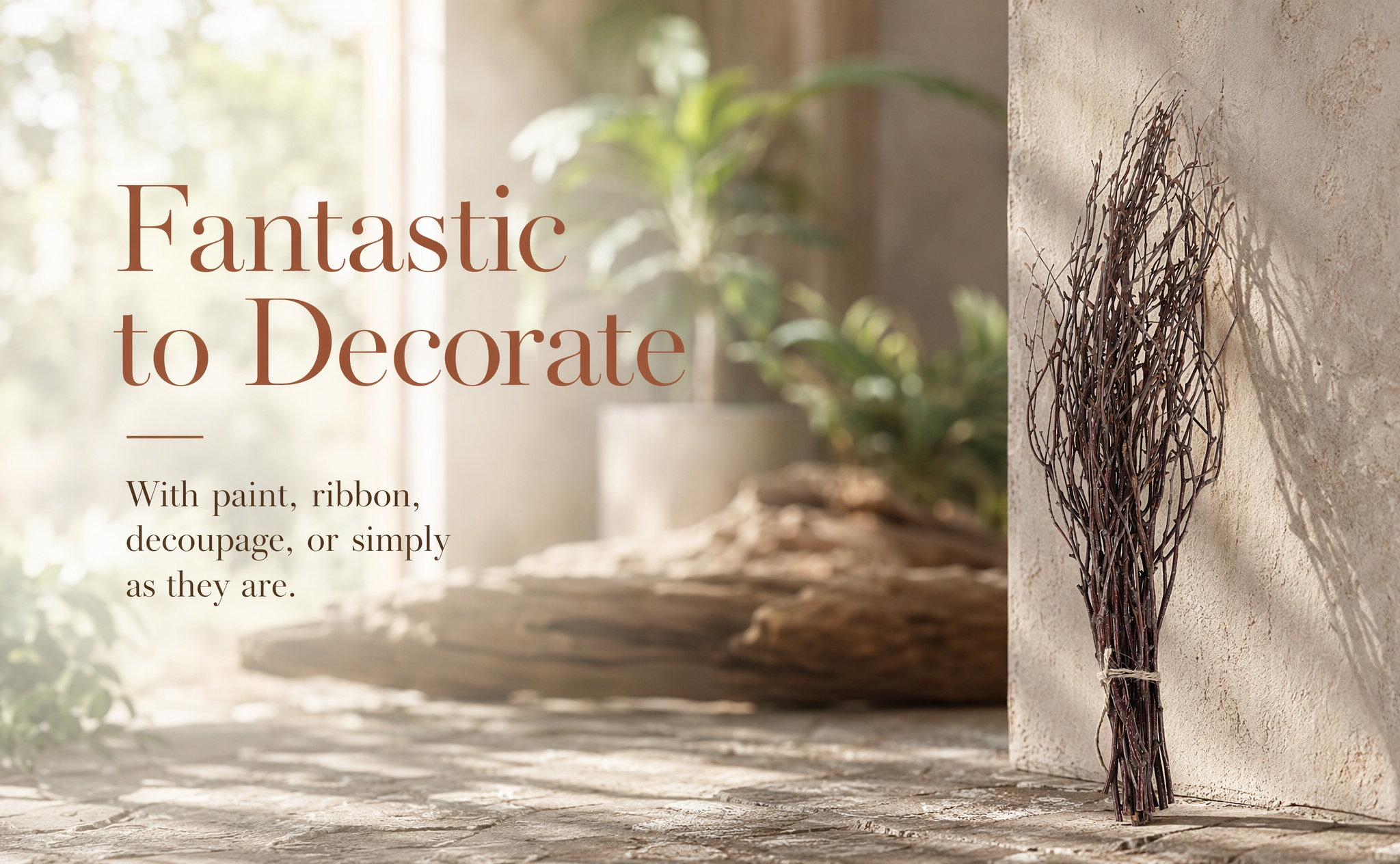 Craft Embellishments - 10 Buah Ranting Kayu Birch Berkualitas