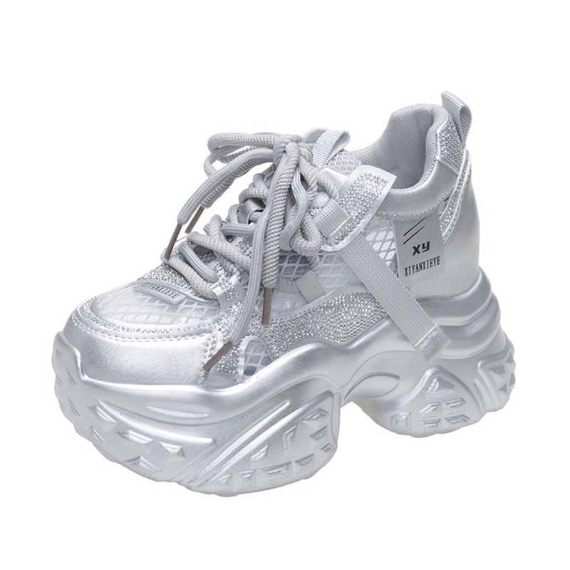 Sepatu Sneakers Platform Air M - Crystal Mesh Fabric ulasan dan harga