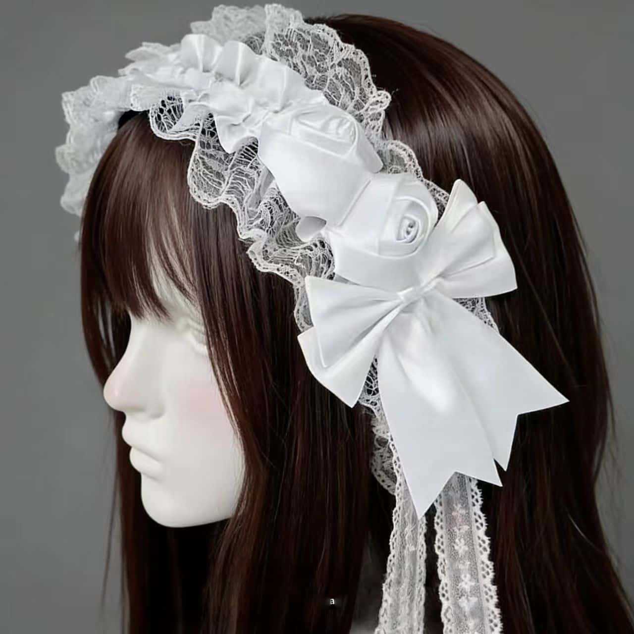 Ikat Kepala Renda Gothic Lolit - Tassel Fringe Trim ulasan dan harga