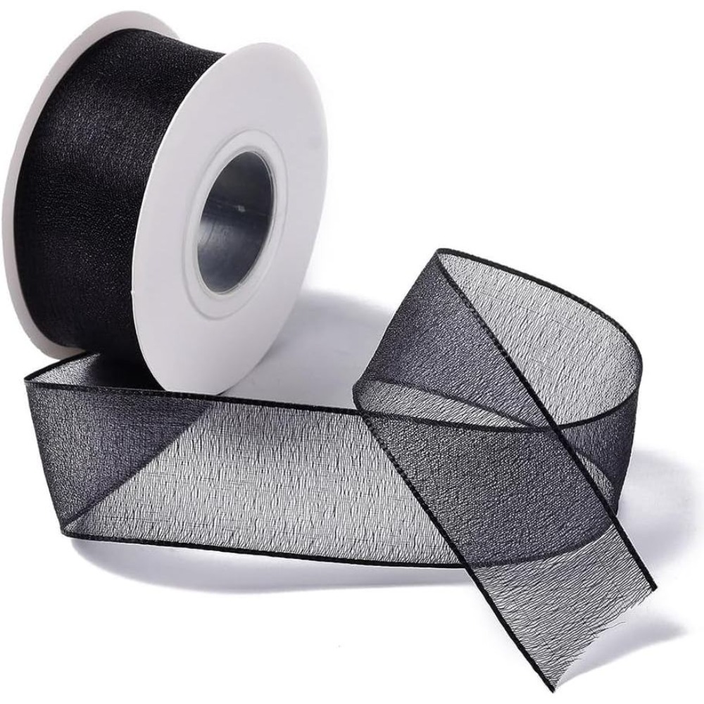 Pita Organza Hitam 1 Inci, Pit - Organza Ribbon Spool ulasan dan harga