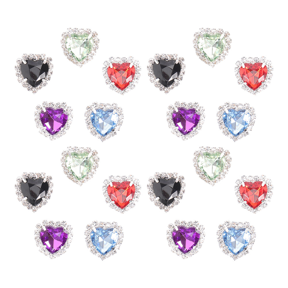 30 buah hiasan berbentuk hati  - Sew On Rhinestone ulasan dan harga