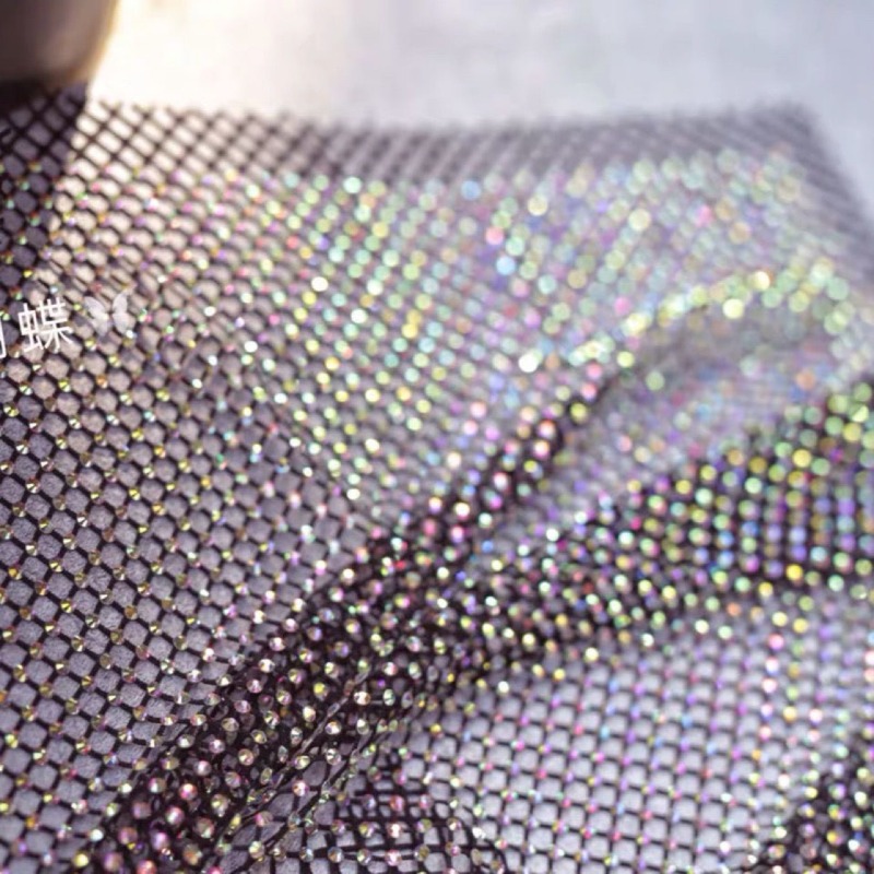 Kain Jaring Imitasi Kristal AB - Crystal Mesh Fabric ulasan dan harga