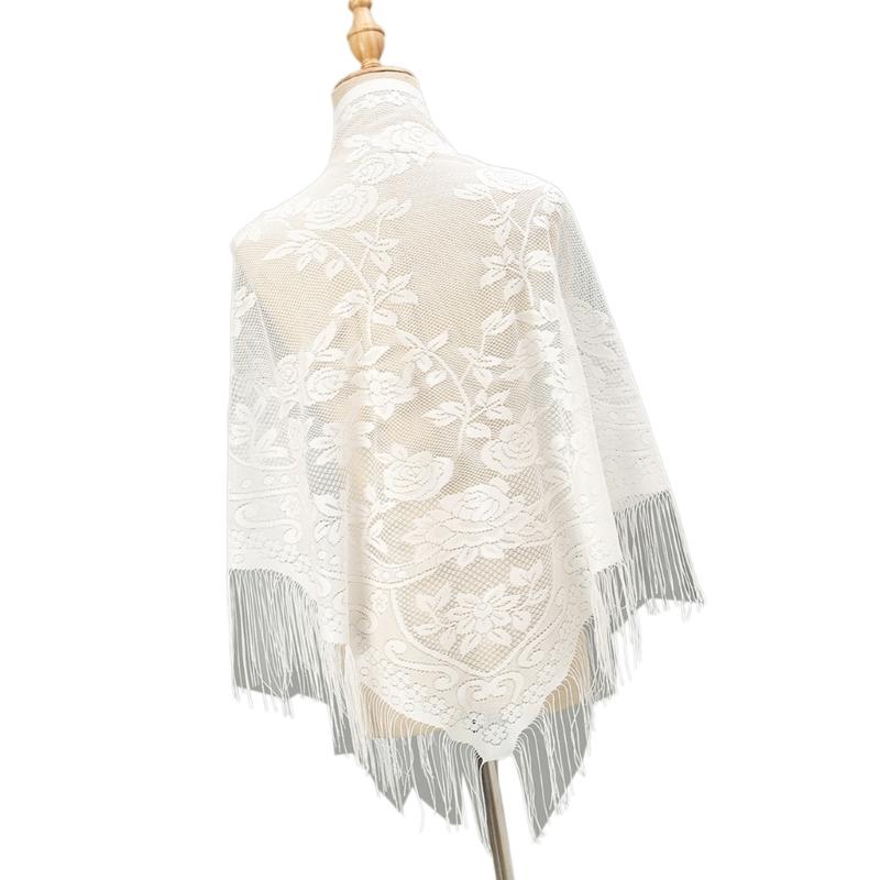 652F Syal Renda Bergaya dengan - Tassel Fringe Trim ulasan dan harga