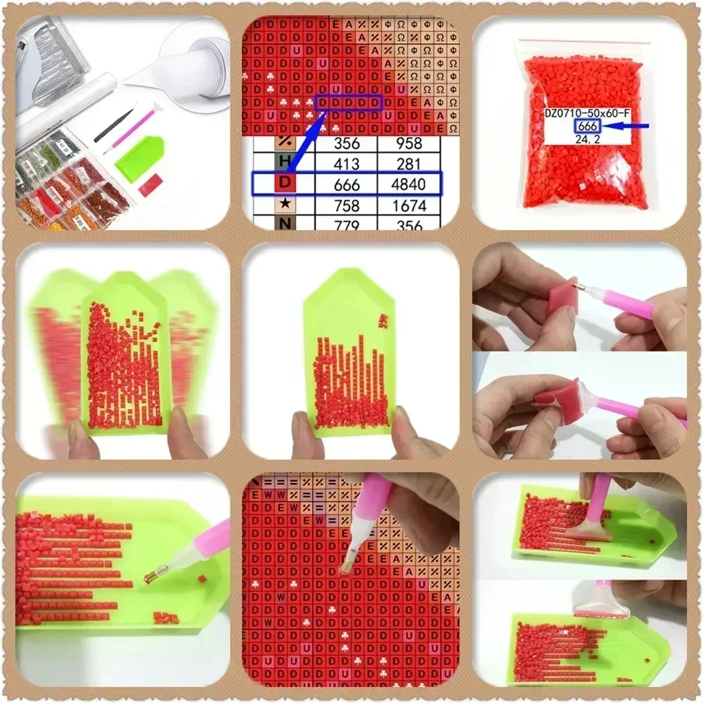 1 Buah Lukisan Berlian 5D Kart - Embroidery Embellishments ulasan dan harga